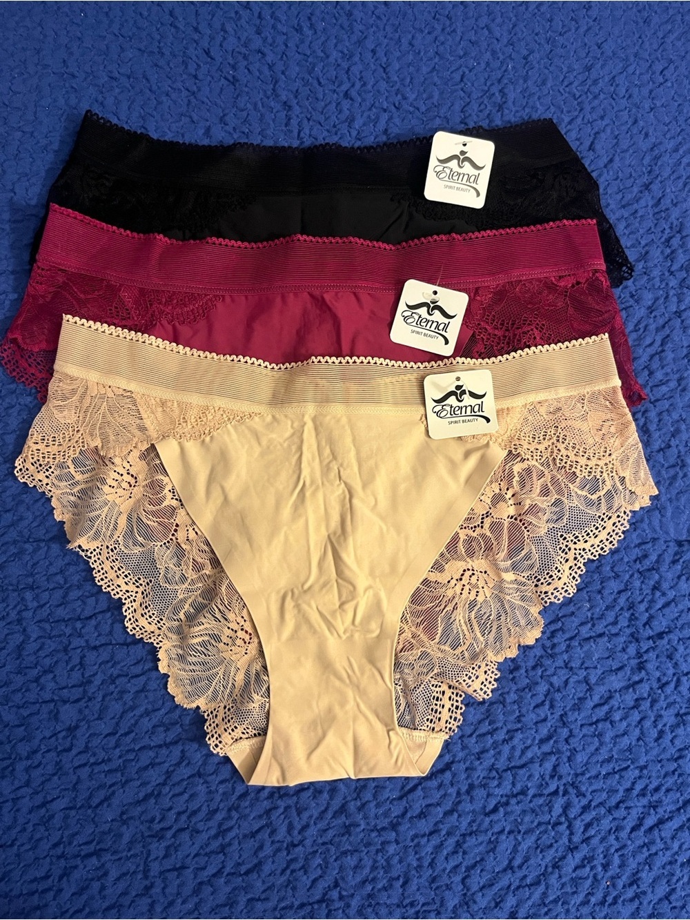 3-Pack Seamless Bikini Briefs - Black, Magenta, Nude